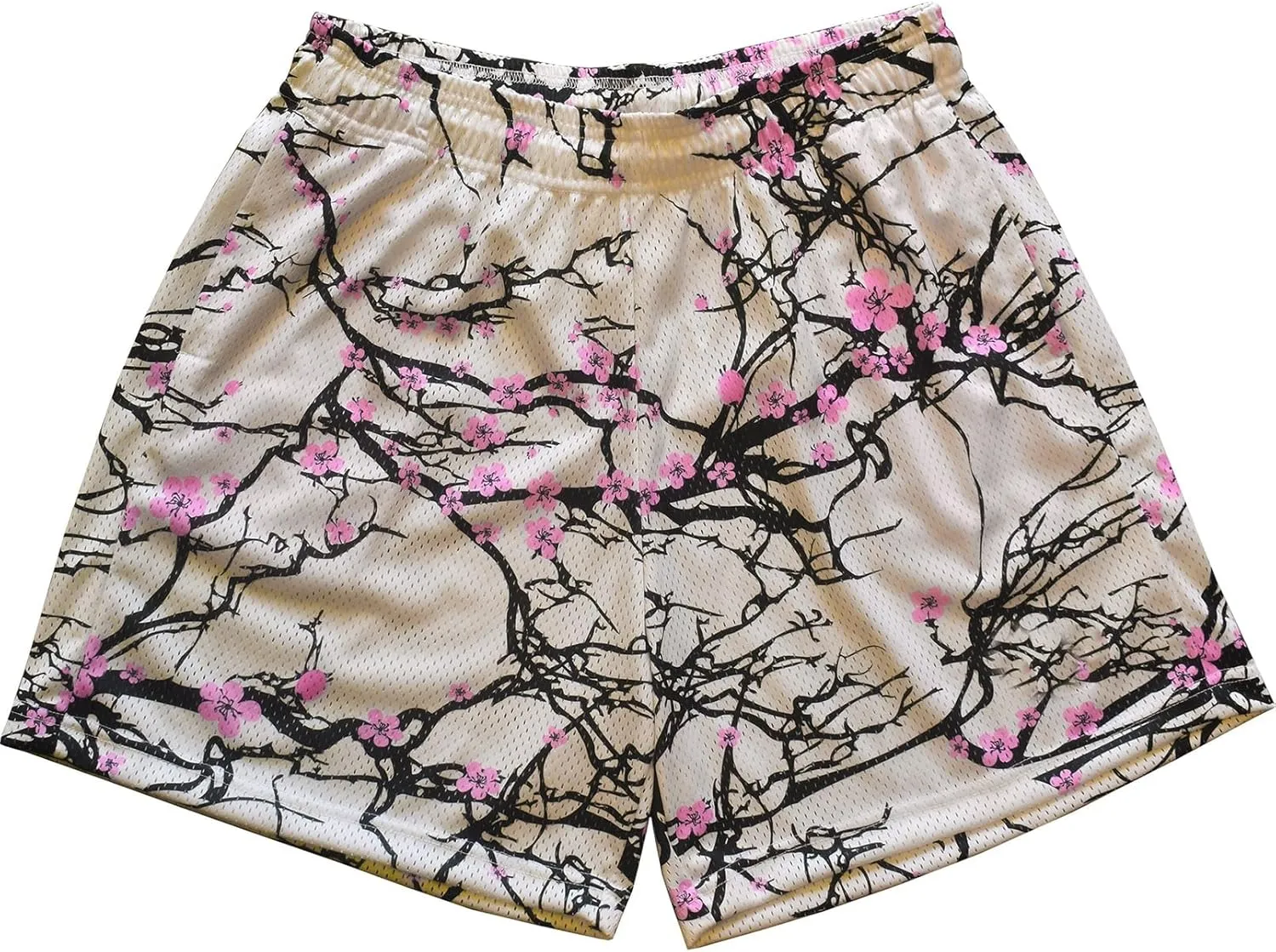 BOOMLEMON Mens Mesh Graphic Print Shorts Fashion Designer Workout Shorts Retro Casual Cool Streetwear Short Pants