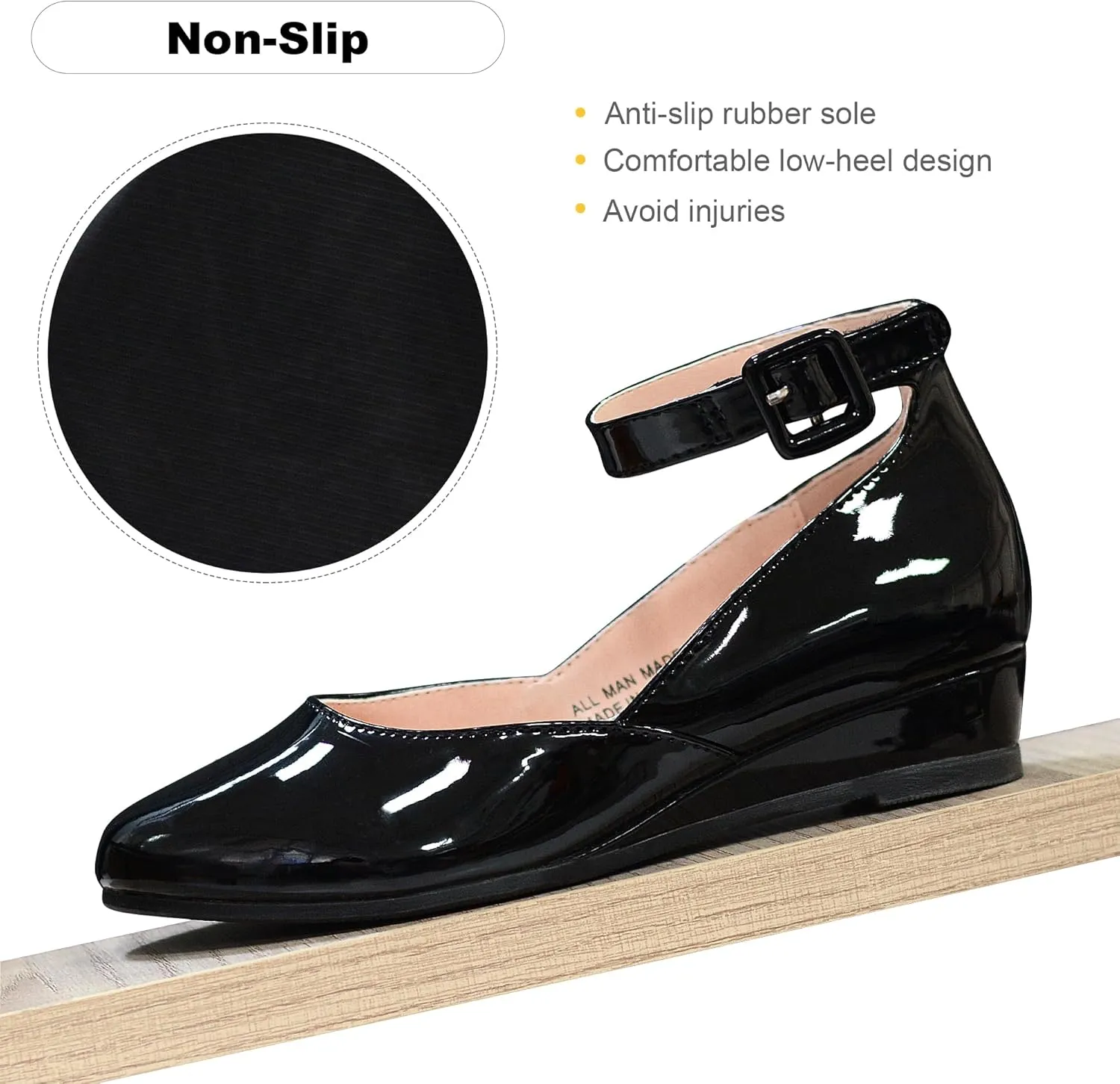 FLYFUPPY Girls Dress Shoes Mary Jane Shoes for Girls Low Heel with Ankle Strap Dress Shoes for School Wedding Party