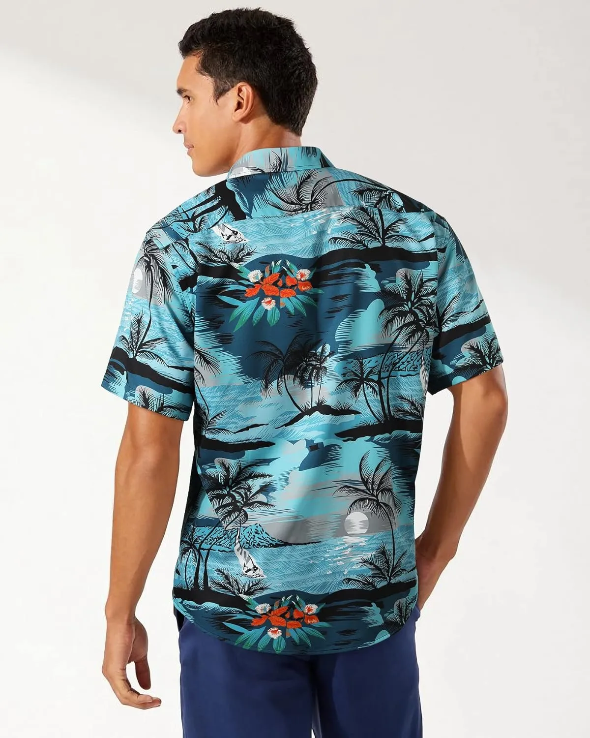 Men's Hawaiian Shirts Short Sleeve Casual Floral Button Down Tropical Shirt Summer Holiday Beach Aloha Hawaii Shirt
