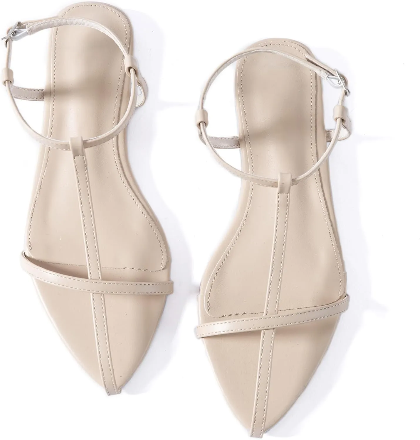 N.N.G Women Flat Sandals Dressy Srtappy Slingback Mules Cute Evening Vegan Leather Gladiator Designer Pretty Casual Pointed Open Toe