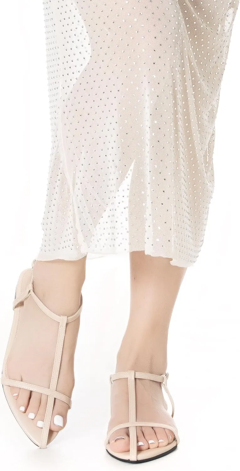 N.N.G Women Flat Sandals Dressy Srtappy Slingback Mules Cute Evening Vegan Leather Gladiator Designer Pretty Casual Pointed Open Toe
