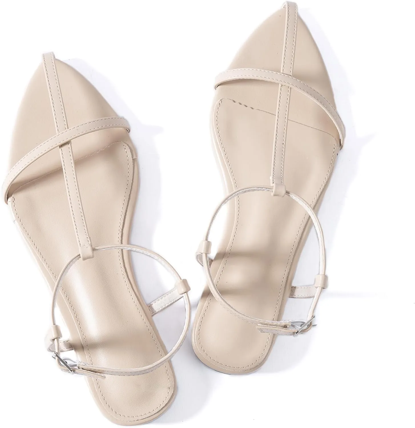 N.N.G Women Flat Sandals Dressy Srtappy Slingback Mules Cute Evening Vegan Leather Gladiator Designer Pretty Casual Pointed Open Toe