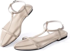 N.N.G Women Flat Sandals Dressy Srtappy Slingback Mules Cute Evening Vegan Leather Gladiator Designer Pretty Casual Pointed Open Toe